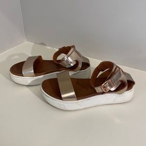 Mia Little Ellen rose gold platform sandals, size 13